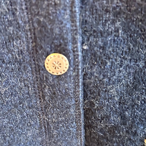 Woolrich Navy 100% Wool Button Up Winter Scene Cottagecore Festive Vest Sz L - Picture 4 of 9